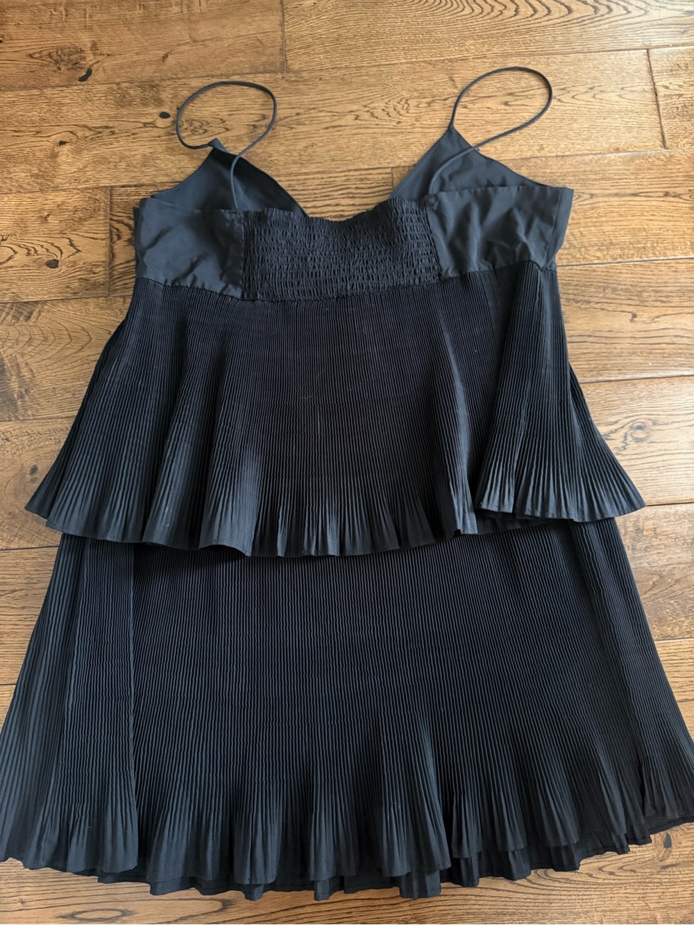 Zara Black Pleated Tiered Mini Dress Size XXL - Picture 4 of 6